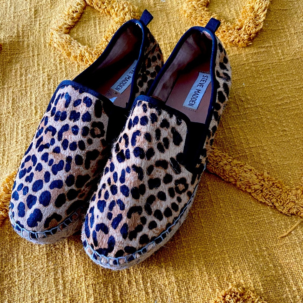 Steve Madden Cheetah Print Calf Hair Espadrilles